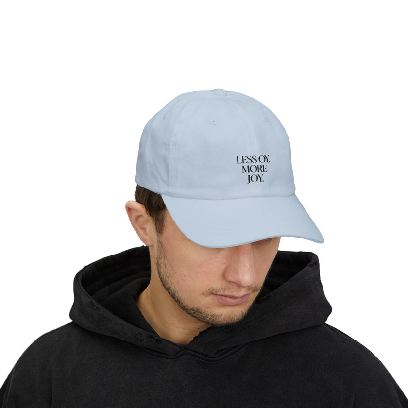 Dad Cap, Jewish Joy Hat, Less Oy More Joy Baseball Cap, Never Again, Jewish Humor Cap, Unisex Baseball Hat