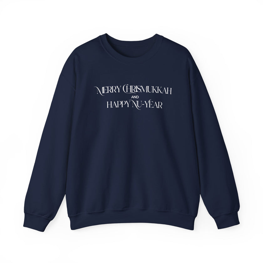 Merry Chrismukkah and Happy Nu Year Crewneck Sweatshirt | Holiday Mashup