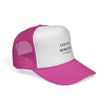 Less Oy More Joy trucker cap | minimalist text hat, Jewish humor