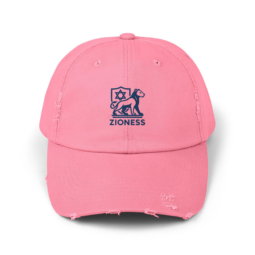 Distressed Cap, Zioness Zionist Israeli Love Judaica Jewish Joy, We Will Dance Again, Never Again, Jewish Star Chai Hamsa, Unisex Hat,