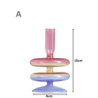 Three Colors Glass Candlestick Holder