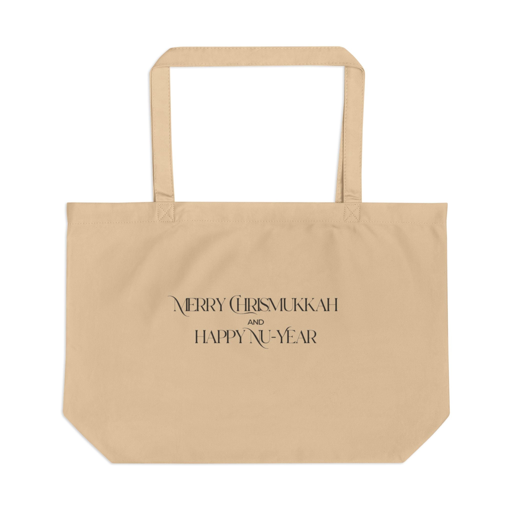 Merry Chrismukkah and Happy Nu-Year Tote | Large Eco Tote