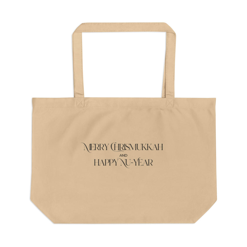 Merry Chrismukkah and Happy Nu-Year Tote | Large Eco Tote