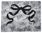 Black Floral Bow Challah Cover