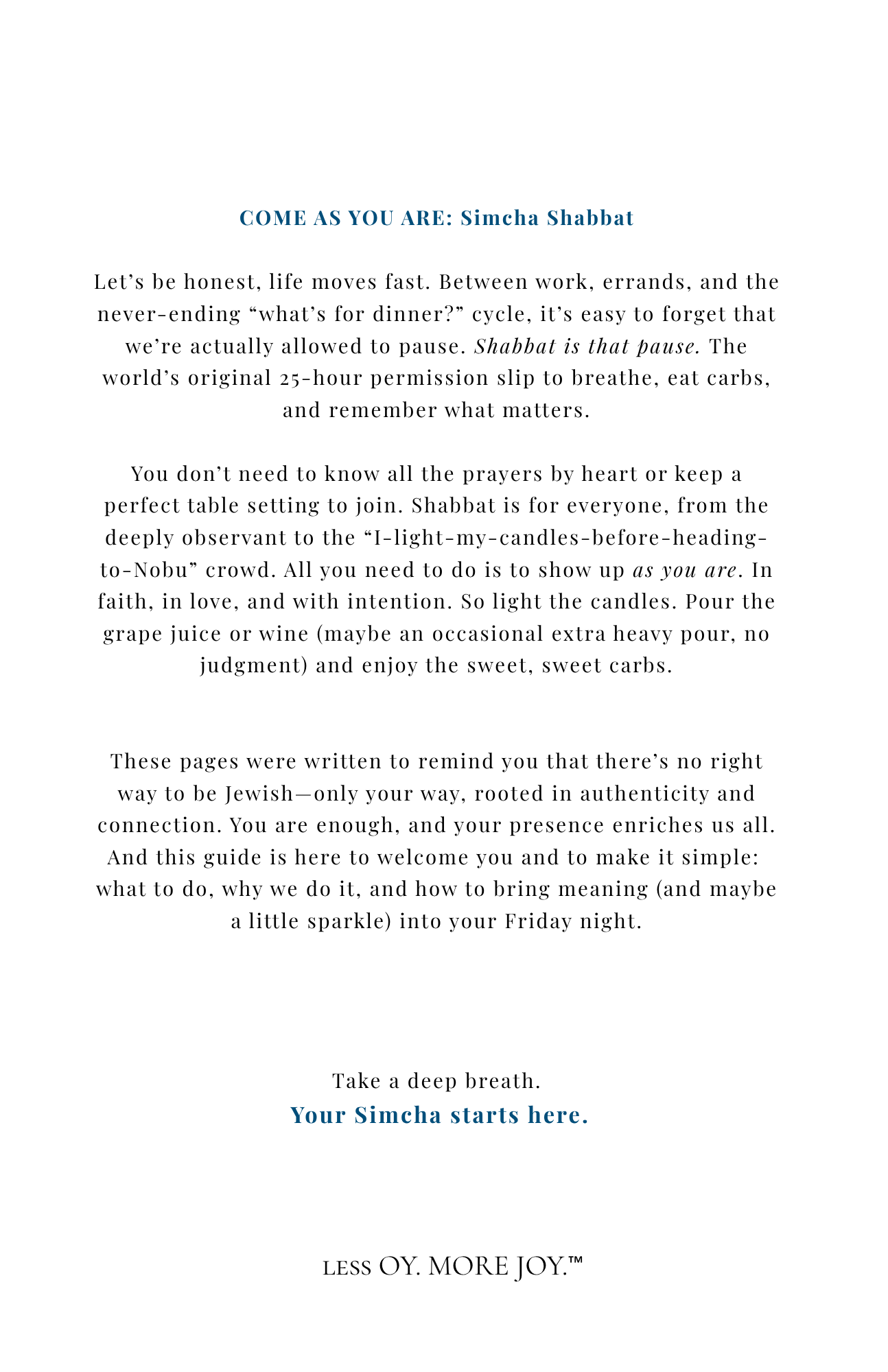 Simcha Kits Shabbat Guide