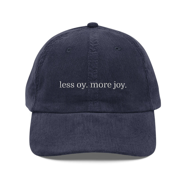 Embroidered Vintage Corduroy Cap, Jewish Humor Dad Hat, Hanukkah Gift, Oy Joy, Men's Fashion Accessory