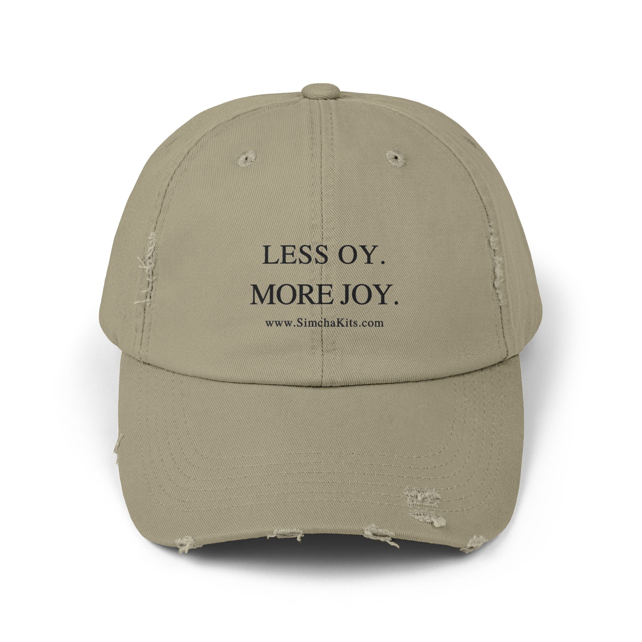 Distressed Cap, Unisex Hat for Hanukkah, Simcha Kits, Jewish Joy Yiddish Hebrew Gift, Oy More Joy Slogan, Chanukah Baseball Cap, Vintage