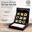 Marble Tic Tac Toe Game: Black & White