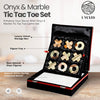 Marble Tic Tac Toe Game: Black & White