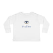 Positive Energy Toddler Long Sleeve Tee with Evil Eye Design, Good Vibes Shirt for Kids, Jewish Christian Clothing, Religious Toddler Top