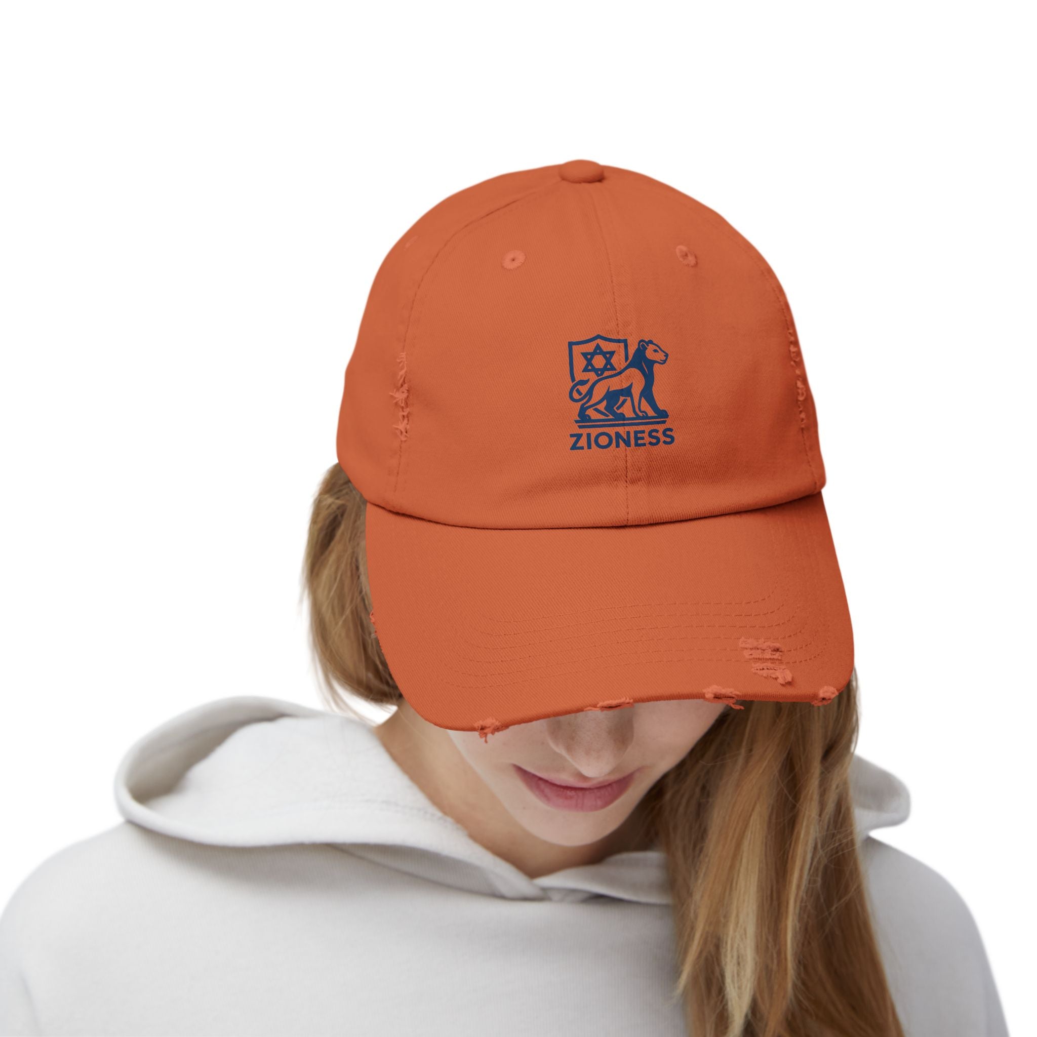 Distressed Cap, Zioness Zionist Israeli Love Judaica Jewish Joy, We Will Dance Again, Never Again, Jewish Star Chai Hamsa, Unisex Hat,
