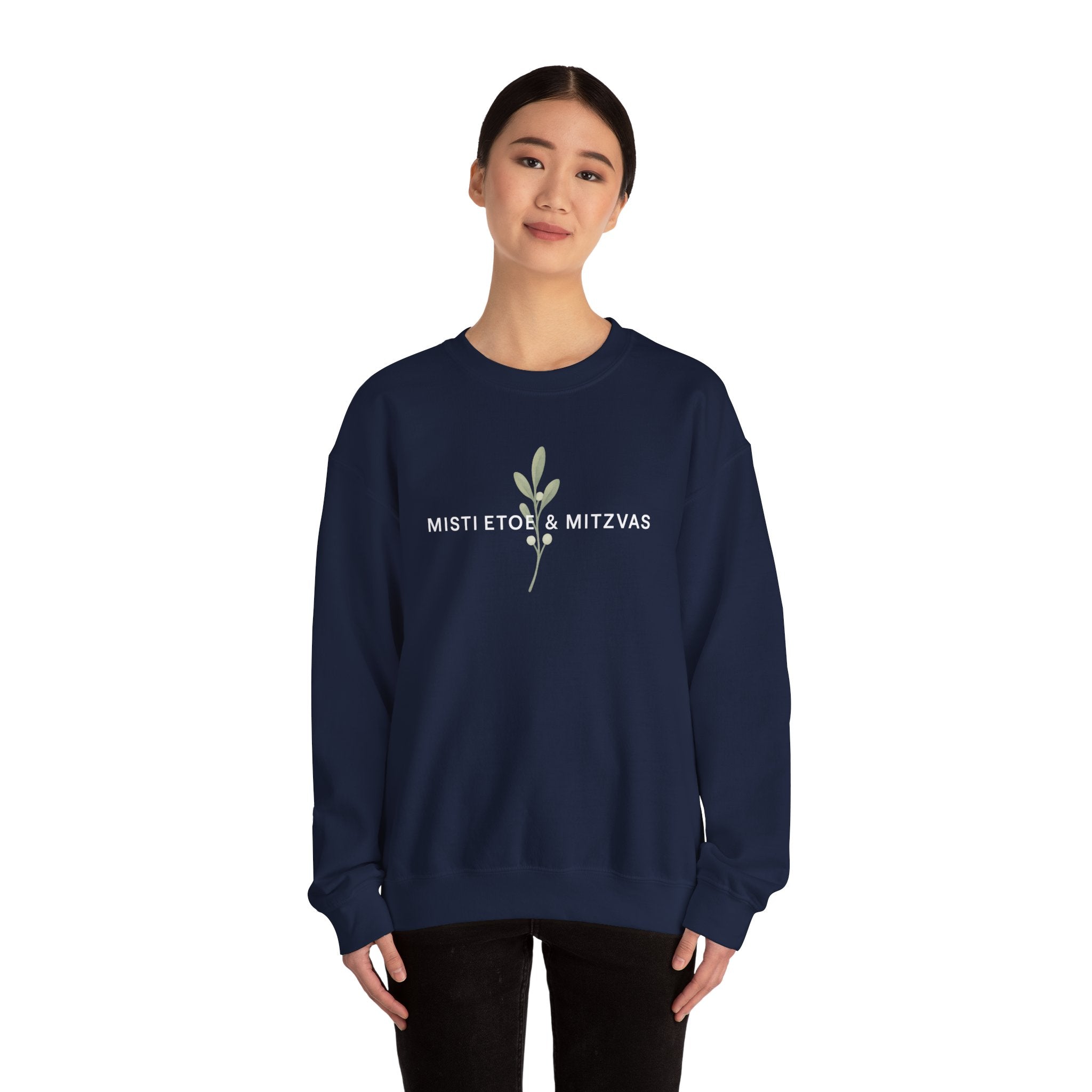 Mistletoe & Mitzvahs Sweatshirt | Minimal Holiday Hanukkah Design