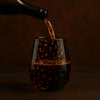 Tortoise Shell Print Amber Colored Stemless Wine Glass |  Set of 2