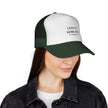 Less Oy More Joy trucker cap | minimalist text hat, Jewish humor