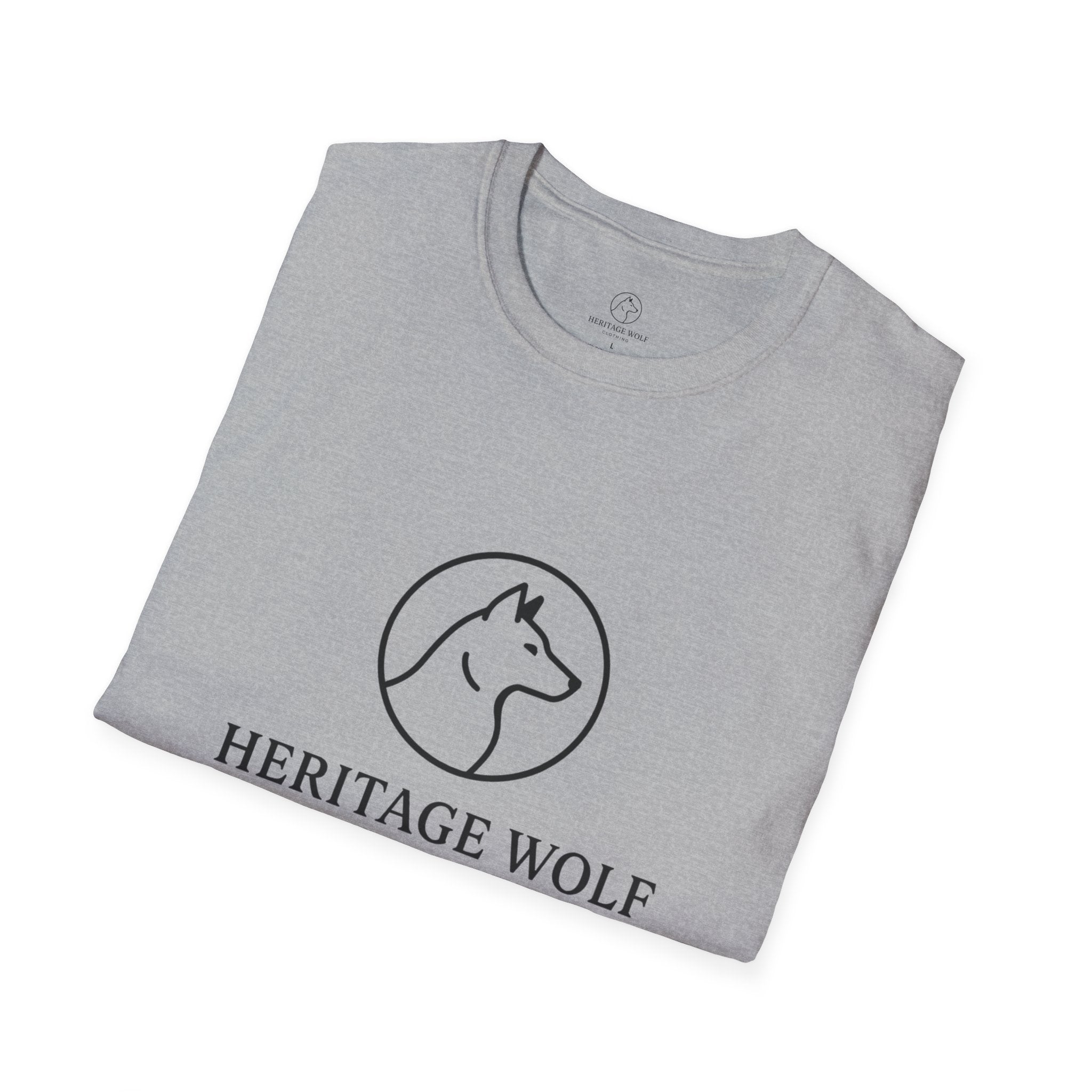 Heritage Wolf Unisex Softstyle T-Shirt - Comfy Tee for Animal Lovers, Casual Wear, Nature Inspired, Gift for Wolf Enthusiasts