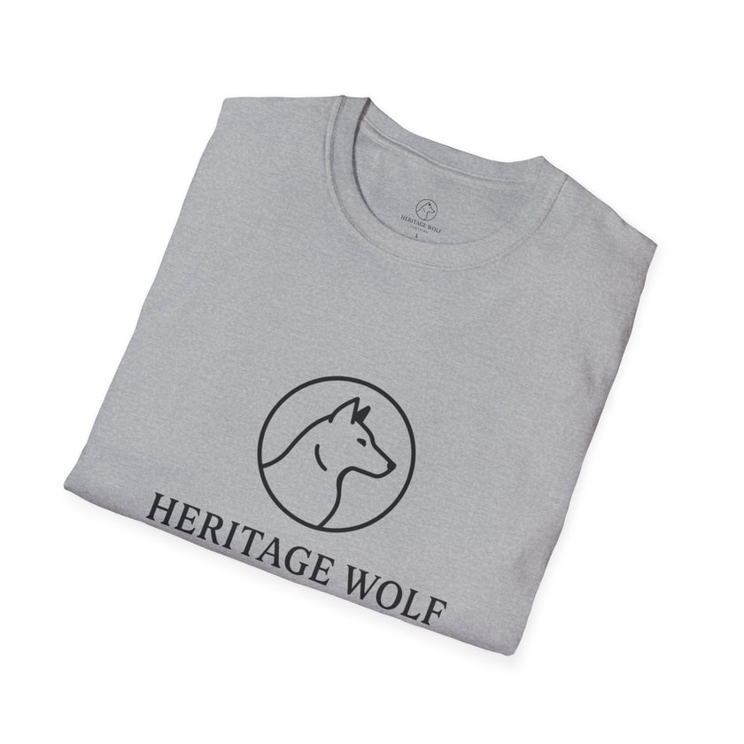 Heritage Wolf Unisex Softstyle T-Shirt - Comfy Tee for Animal Lovers, Casual Wear, Nature Inspired, Gift for Wolf Enthusiasts