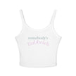 Somebody's Bubbeleh Women's Spaghetti Strap Tank Top, Jewish Humor, Cute Crop Top, Casual Spring Outfit, Perfect for Festivals,