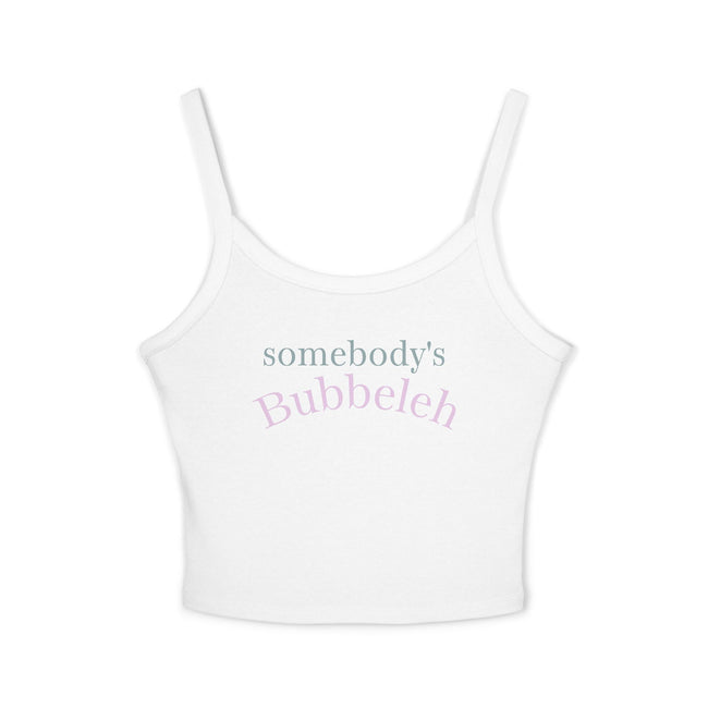 Somebody's Bubbeleh Women's Spaghetti Strap Tank Top, Jewish Humor, Cute Crop Top, Casual Spring Outfit, Perfect for Festivals,