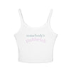 Somebody's Bubbeleh Women's Spaghetti Strap Tank Top, Jewish Humor, Cute Crop Top, Casual Spring Outfit, Perfect for Festivals,