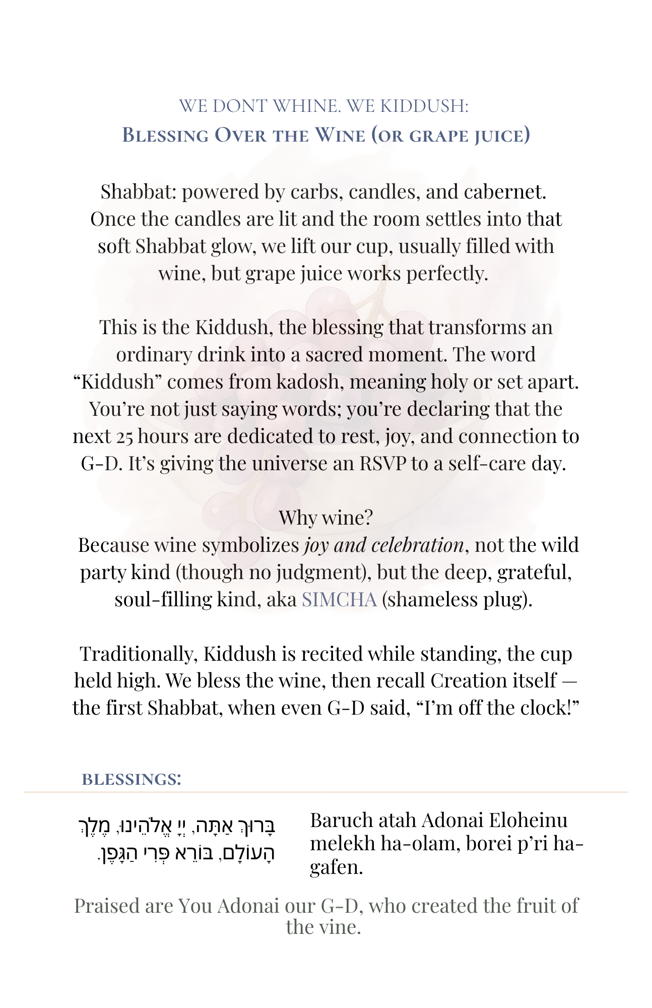 Simcha Kits Shabbat Guide