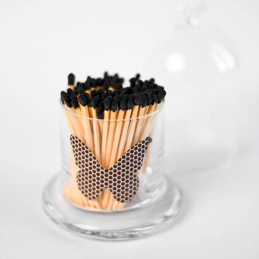 Black Matches w/ Butterfly Accent Jar