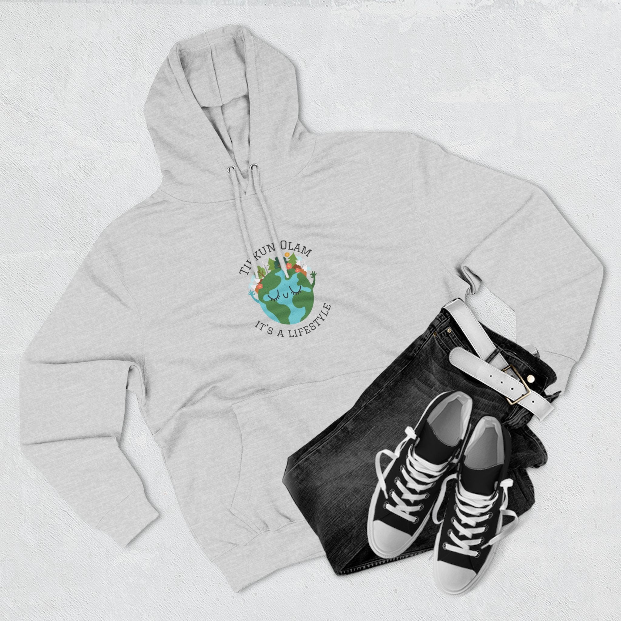 Tikkun Olam Three Panel Fleece Hoodie