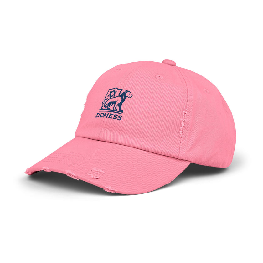 Distressed Cap, Zioness Zionist Israeli Love Judaica Jewish Joy, We Will Dance Again, Never Again, Jewish Star Chai Hamsa, Unisex Hat,