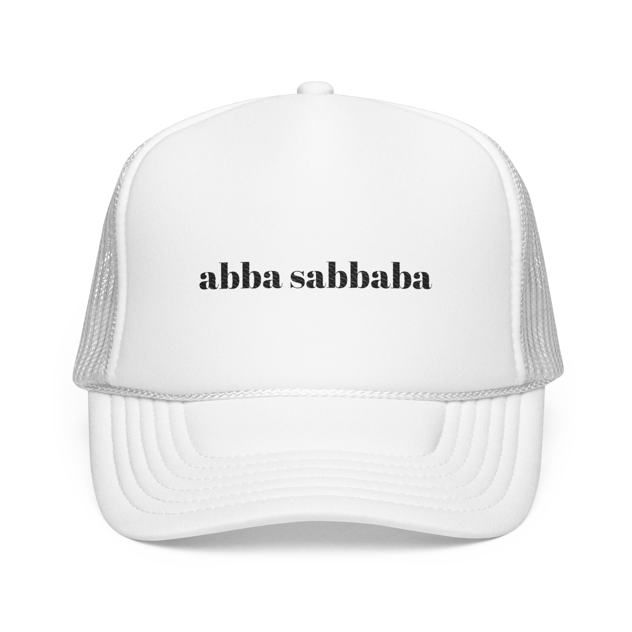 Embroidered Foam Trucker Hat, Jewish Dad Hat, Hebrew Hanukkah Gift, Abba Sabbaba Cap, Religious Headwear, Festival Wear, Retro Fashion