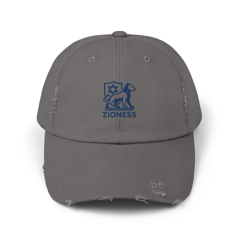 Distressed Cap, Zioness Zionist Israeli Love Judaica Jewish Joy, We Will Dance Again, Never Again, Jewish Star Chai Hamsa, Unisex Hat,