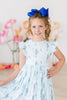 Texas Bluebonnets Flutter Sleeve Twirl Dress