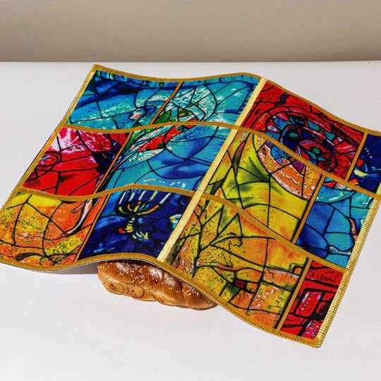 Shabbat Challah Cover Made from Sustainable Bamboo Fabric - Chagall Cover Series