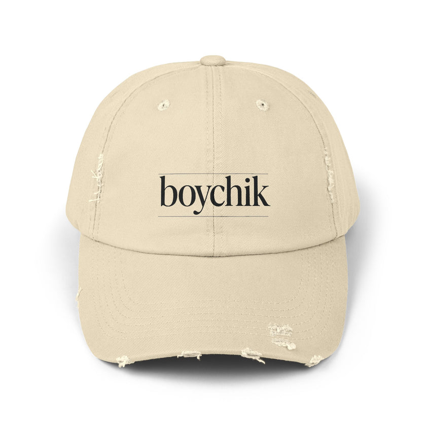 Distressed Cap, Boychik, Hanukkah Gift, Jewish Humor, Hebrew, Unisex Hat, Yiddish Bag Boy Cap, Jewish Cap