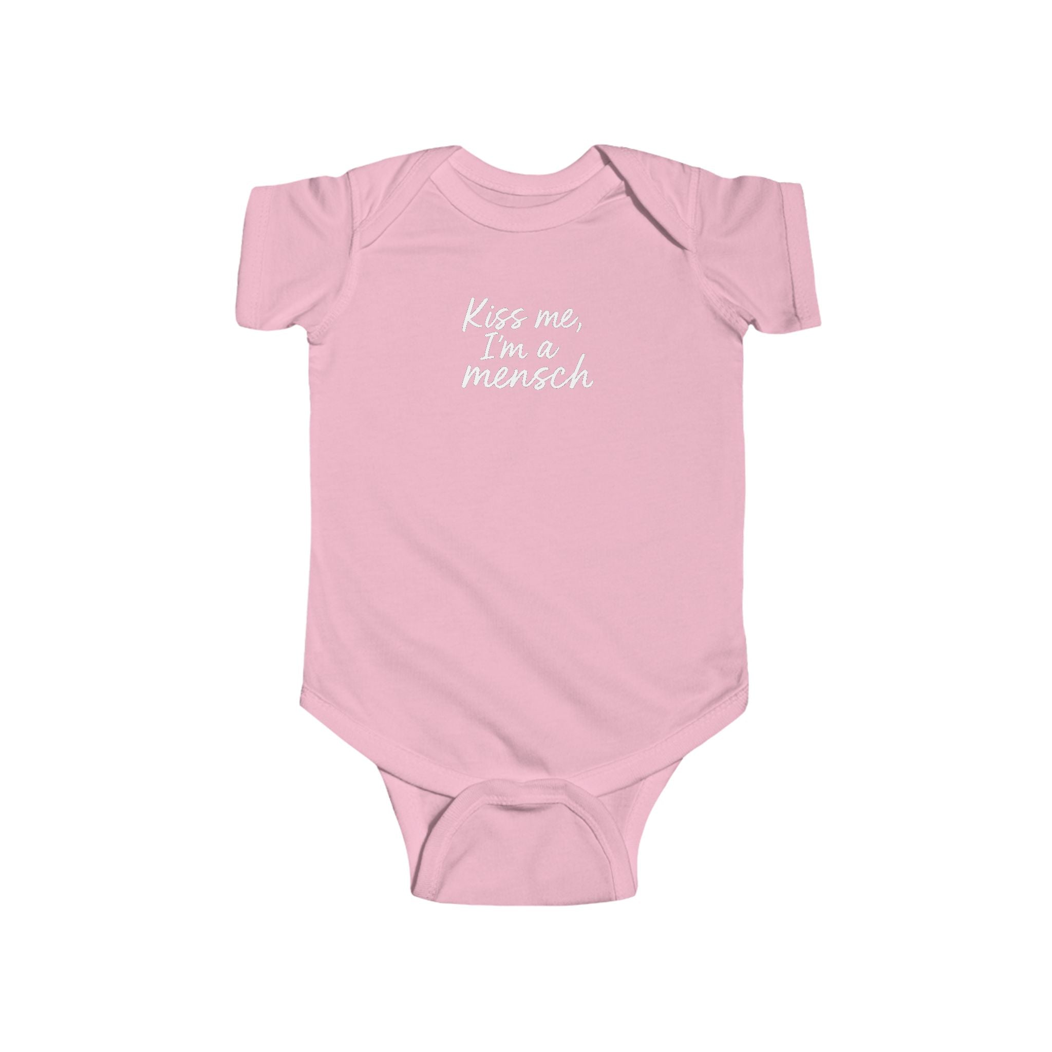 Kiss Me I'm a Mensch Bodysuit | Infant One-Piece, Jewish humor, Hanukkah gift idea