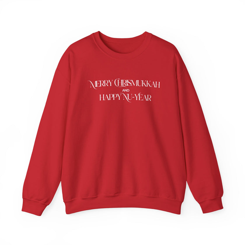 Merry Chrismukkah and Happy Nu Year Crewneck Sweatshirt | Holiday Mashup