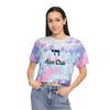 Women's Aim Chai Tie-Dye Crop Tee, Bohemian Tee, Jewish Humor, Yiddish Humor, Hanukkah Shirt