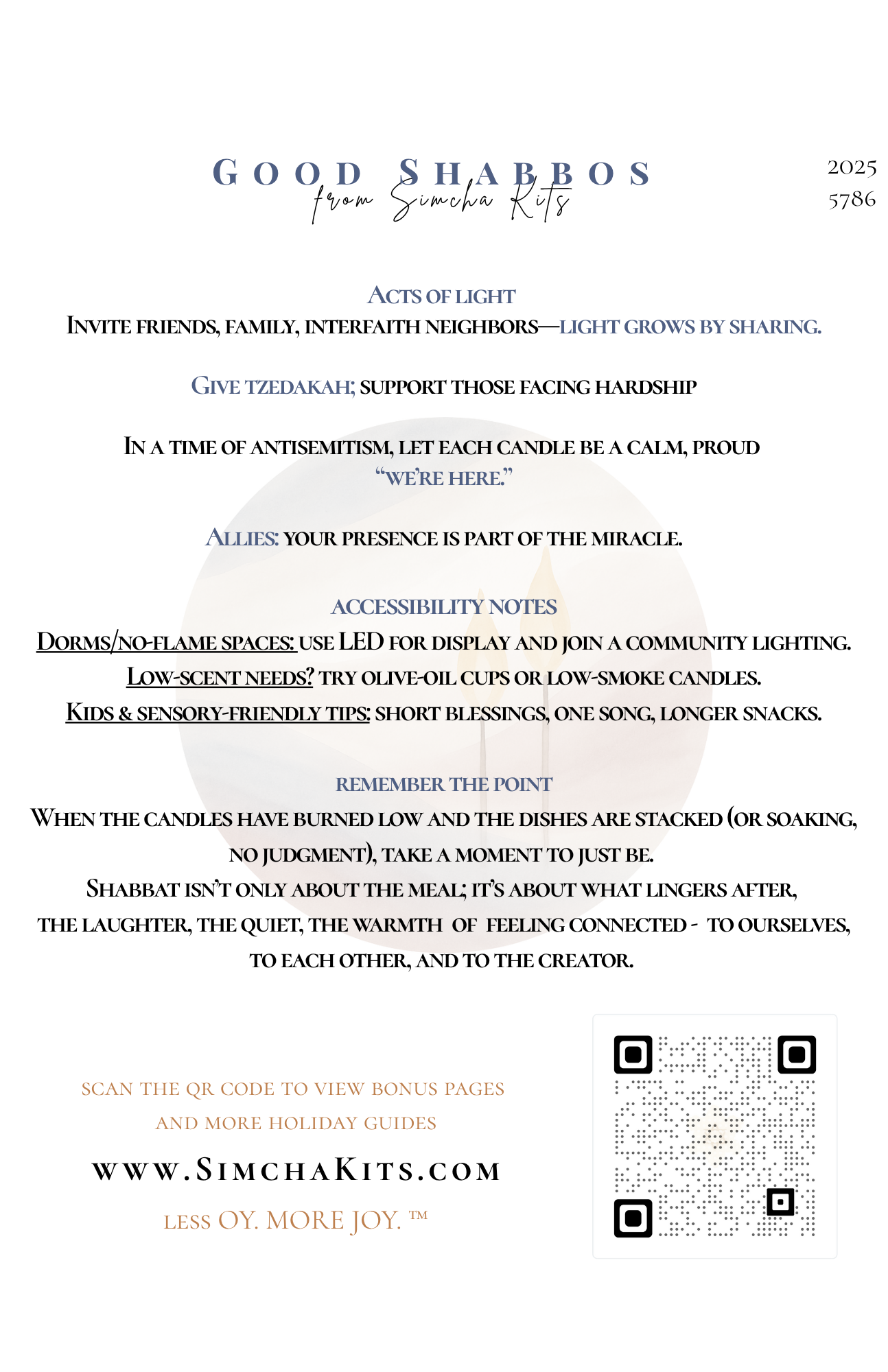 Simcha Kits Shabbat Guide
