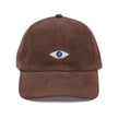 Good Vibes Embroidered Corduroy Cap, Evil Eye Good Energy Hat