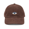 Good Vibes Embroidered Corduroy Cap, Evil Eye Good Energy Hat