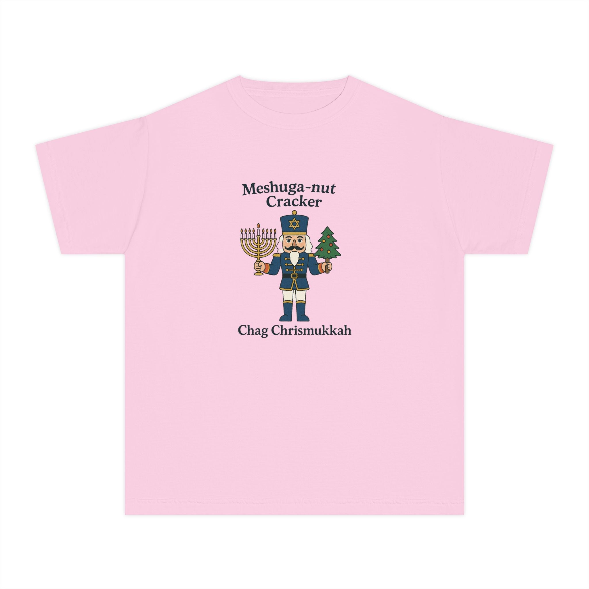 Menschug-nut Cracker Youth Tee | Chanukah Nutcracker Hanukkah Shirt