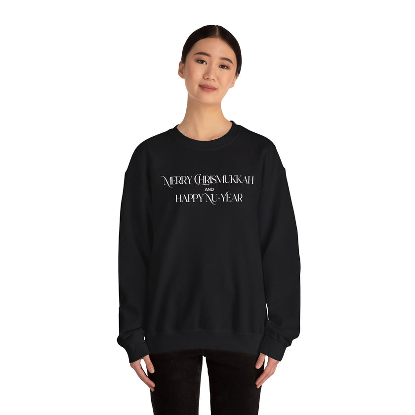 Merry Chrismukkah and Happy Nu Year Crewneck Sweatshirt | Holiday Mashup
