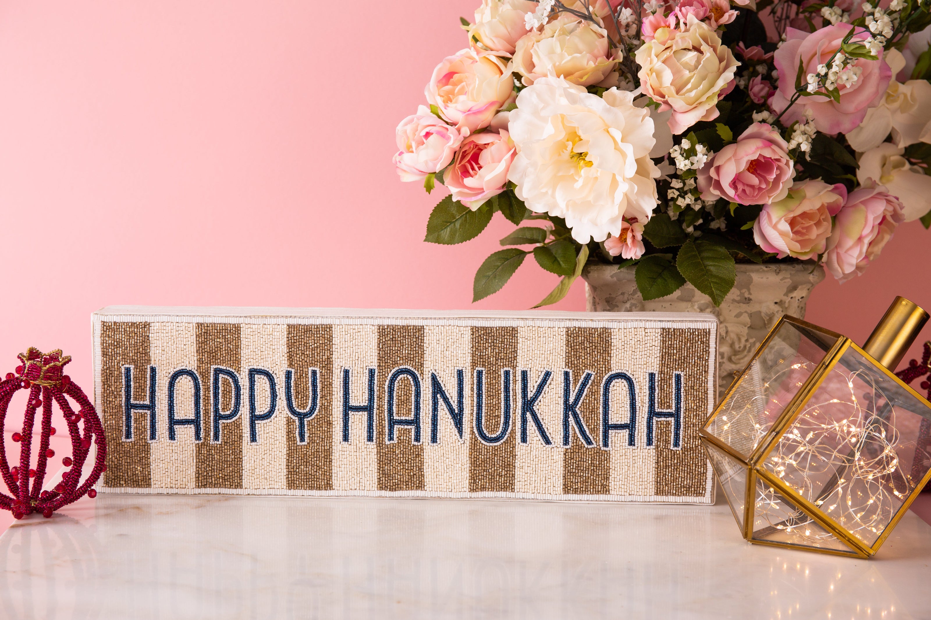 Nava Happy Hanukkah Beaded Sign