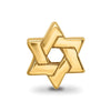 Star of David Bead Charm in 14k Yellow Gold Plated Sterling Silver