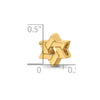 Star of David Bead Charm in 14k Yellow Gold Plated Sterling Silver