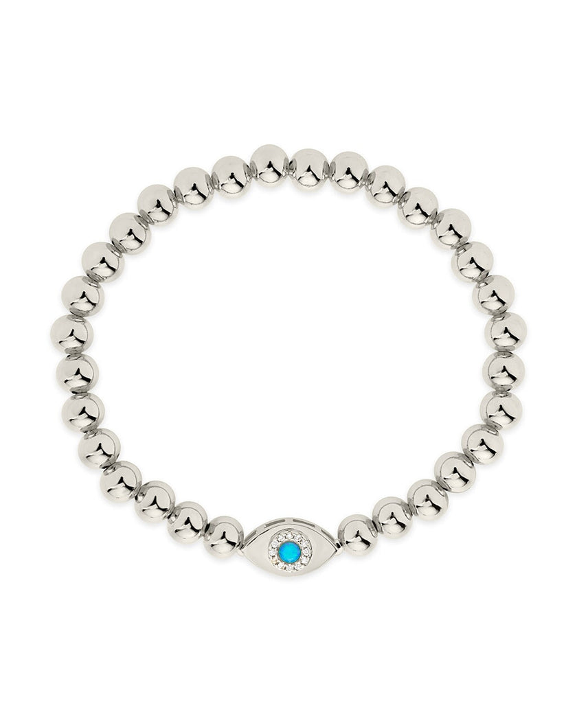 Davey Opal & CZ Evil Eye Beaded Bracelet