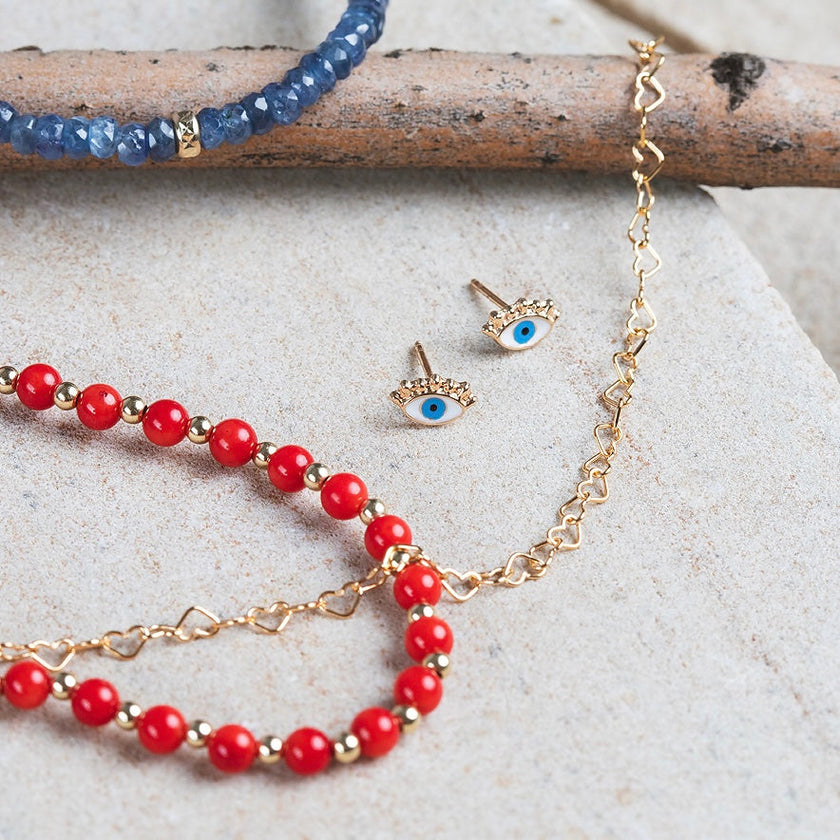 Evil eye stud earrings