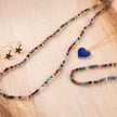 Blue Enamel Heart Necklace
