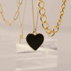 Black Enamel Heart Necklace