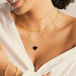 Black Enamel Heart Necklace