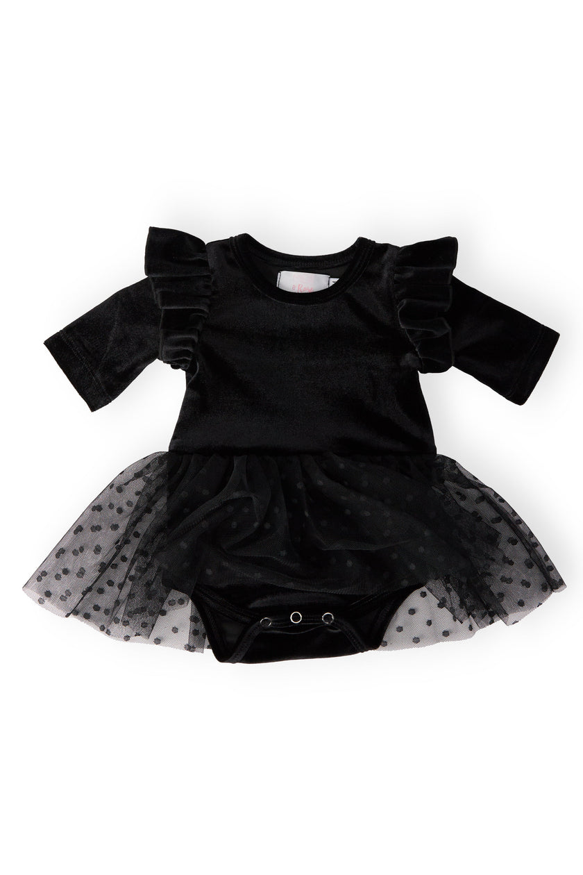 Black Velvet Tutu Bodysuit