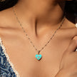 Sincere Love - Evil Eye Diamond Heart Charm Necklace